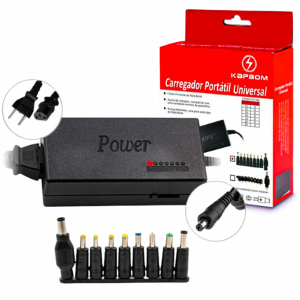 Fonte para Notebook Universal com 9 Plugues e Ajuste de Voltagem - KAP-337