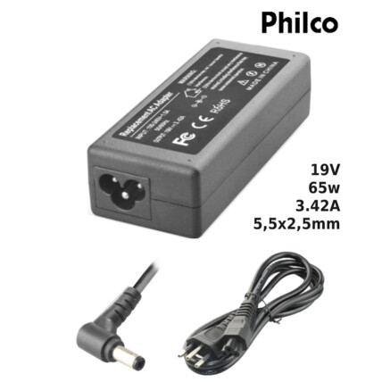 Fonte para Notebook Compatível com PHILCO 19V 3.42A 65W 5,5x2,5mm SUMEXR - PH-18
