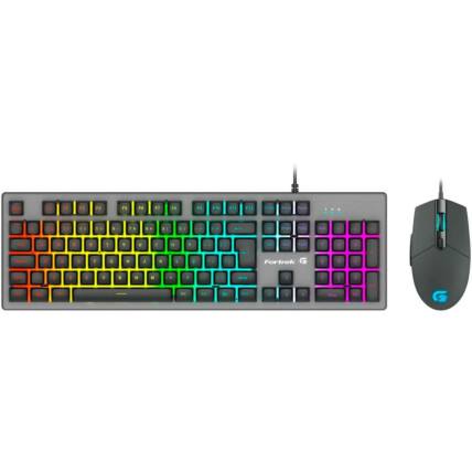 Kit Teclado e Mouse Gamer Fortrek Ranger Grafite Led Rainbow ABNT2- 70551