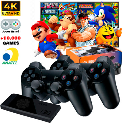 Game Stick 4K 64 Gb Retro com 2 Controles Sem Fio INOVA - CON-11258