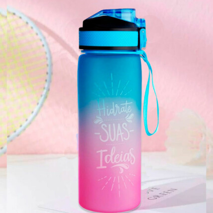 Garrafa Squeeze Trifasica Colorida com Frases Motivacionais 700ml TOP ÚTIL - TOP0975