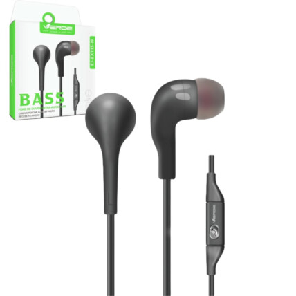Fone de Ouvido com Microfone Intra Auricular Plug 3,5mm Verde - EJ-EX115-H