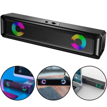 Caixa de Som Multimídia 2.0 com 6W P2 3,5mm e Iluminação Led Knup - KP-RO802