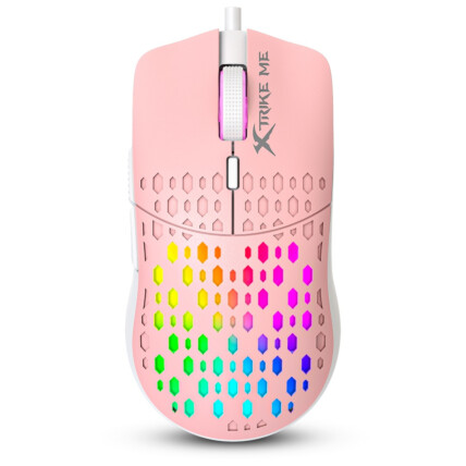 Mouse Gamer Rosa c/ Fio USB RGB 8000dpi Xtrike-ME GM-209P 