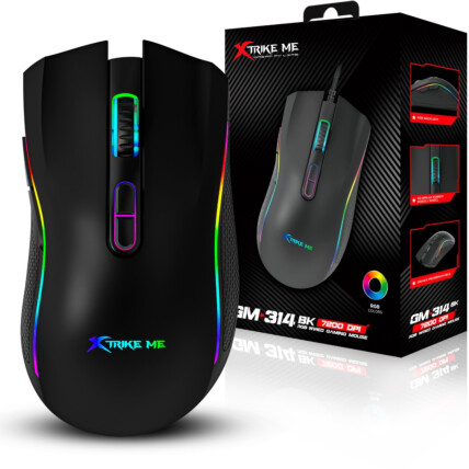 Mouse Gamer Preto USB com RGB 7200dpi Xtrike-ME - GM-314 BK