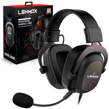 Fone Headset Gamer com Microfone Removível 3.5mm LEHMOX - GT-F2