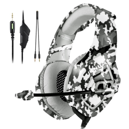 Headset Gamer Camuflado Super Bass P3 + Adaptador P2 KNUP - KP-FN601