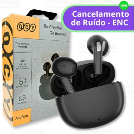 QCY Fone De Ouvido T20 - Fones de Ouvido Sem Fio Bluetooth 5.3