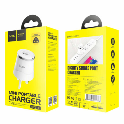 Carregador Mini Portable Charger Plugue Padrão Britânico HOCO - C37B