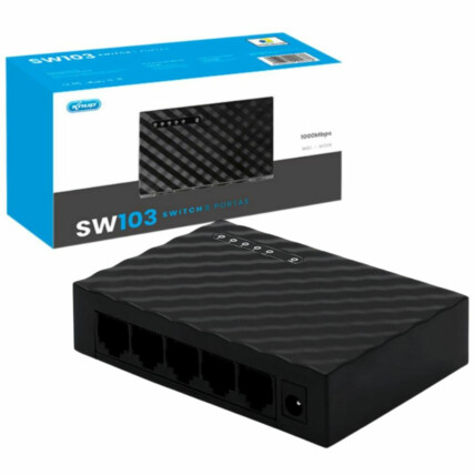 Switch Rede 5 Portas RJ45 10/100/1000 Mbps KNUP - KP-SW103