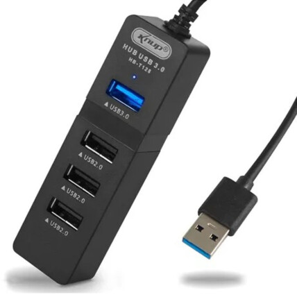Hub USB 3.0 e 2.0 4 Portas Extensor USB KNUP - HB-T128