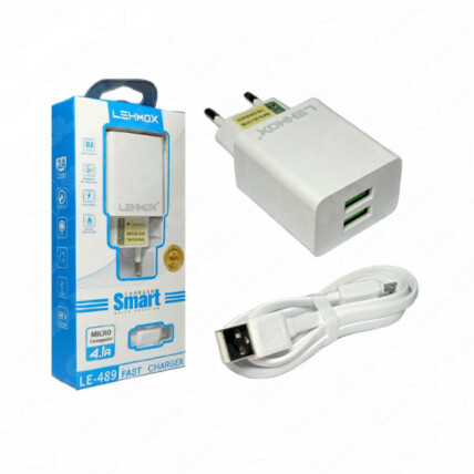 Carregador Fonte de Tomada Smart Charger V8 5V 4.1A Usb Duplo Lehmox - LE-489