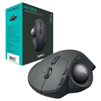 Mouse sem Fio Logitech Bluetooth+RC/nano Recarregável Trackball - MX Ergo
