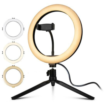 Ring Light 8 Polegadas Usb Led com Tripé de Mesa - LEY-271