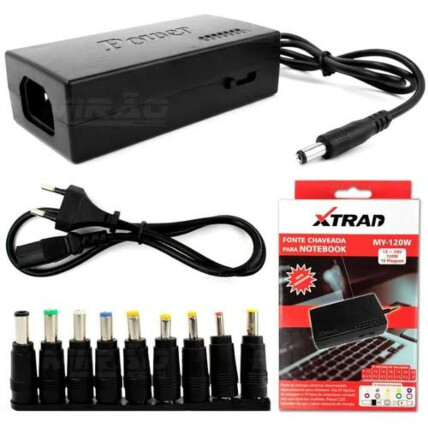 Carregador Para Notebook Universal Adaptador Com 10 Plugs XTRAD - MY-120W