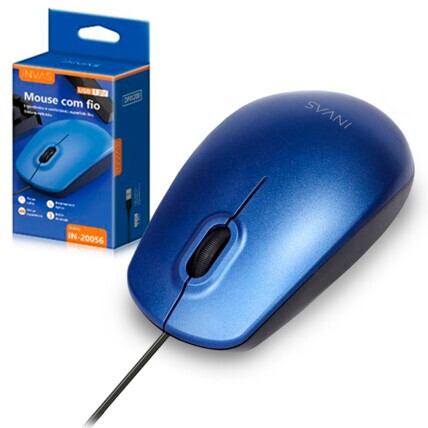 Mouse Óptico com Fio USB Office INVAS- IN-20056