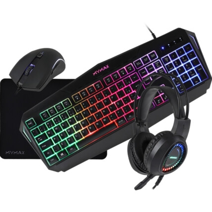 Kit Gamer 4 em 1 Mymax Teclado, Mouse, Headset e Mouse Pad - MHP-SP-KTI4IN1
