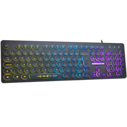 Teclado Gamer K-mex com Teclas Redondas Steampunk Led RGB ABNT2 - KM7628