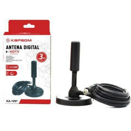 Antena Digital HDTV 3.5 dBi Cabo de 3 Metros - KA-1097