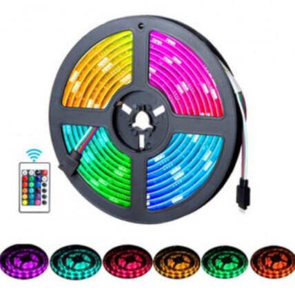 Fita de Led RGB 5M Com Controle Remoto Lux Power - 3528RGB