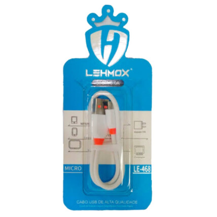 Cabo V8 micro Usb de Dados com 30cm Lehmox - LE-468