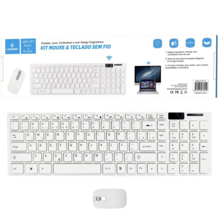 Kit Teclado e Mouse Sem fio Usb Wireless - LEY-171