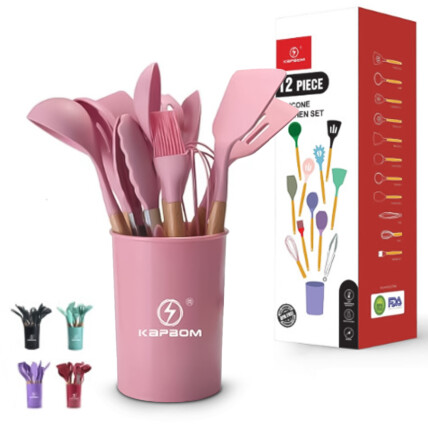 Utensílios de Cozinha em Silicone Kit com 12 Peças KAPBOM - KA-7890