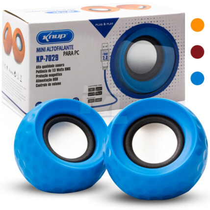 Caixa de Som Multimídia 6W Usb 2.0 P2 Knup - KP-7029