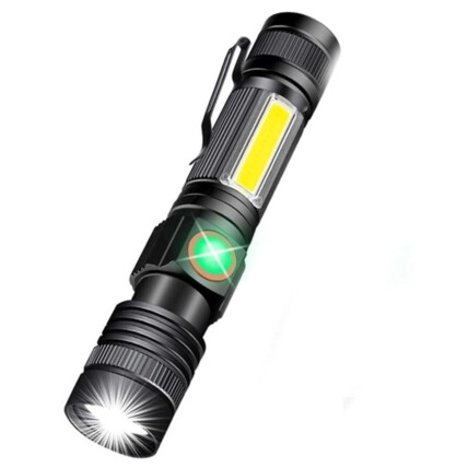 Lanterna Led Flash de Luz Foco ajustável e Carregamento Usb - XPE COB