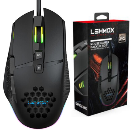 Mouse Gamer Led RGB 8 Botões 3200 DPI LEHMOX - GT-M7
