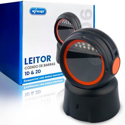 Leitor de Código de Barras Fixo 1D e 2D com Fio USB 1.8 Metros - KP-LE706
