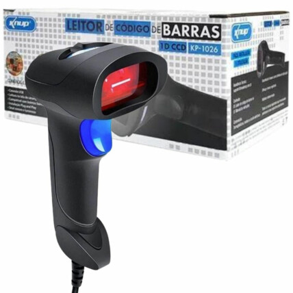 Leitor de Codigo de Barras 1D com Fio KNUP - KP-1026