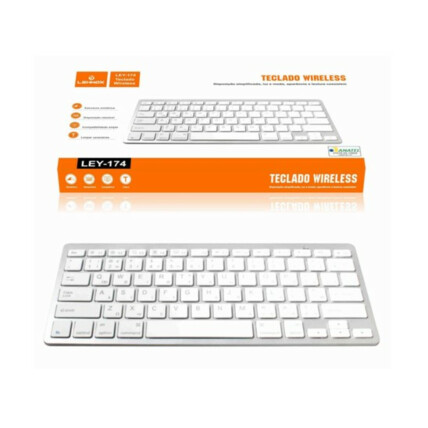 Teclado Sem Fio Bluetooth Wireless Usb Padrão - LEY-174