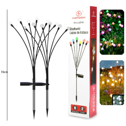 Luminária de Jardim KIT com 2 unidades Luz de Estaca com Carregamento Solar - KA-L6536