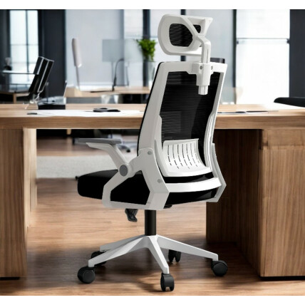 Cadeira Escritorio Ergonomica Giratória e com Altura Ajustavel METALRED M401 - BRANCO