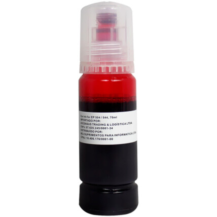 Refil Tinta Universal Magenta para Epson Garrafa 70ml EVOLUT - 504/544 MAGENTA