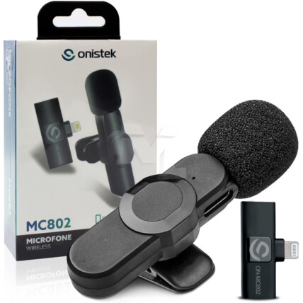 Microfone de Lapela sem Fio Conexão Lightning para IOS - ON-MC802