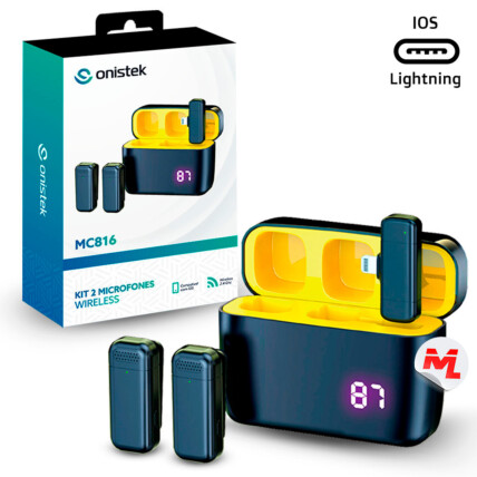 Microfone sem Fio Lapela para IOS Lightning Kit com 2 unidades ONISTEK - ON-MC816