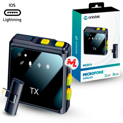 Microfone sem Fio Wireless 2.4GHz de Lapela para IOS Lightning ONISTEK - ON-MC814
