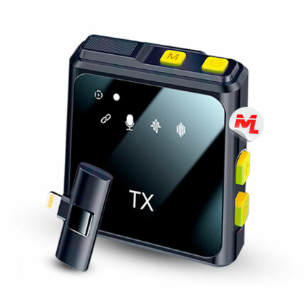 Microfone sem Fio Wireless 2.4GHz de Lapela para IOS Lightning ONISTEK - ON-MC814