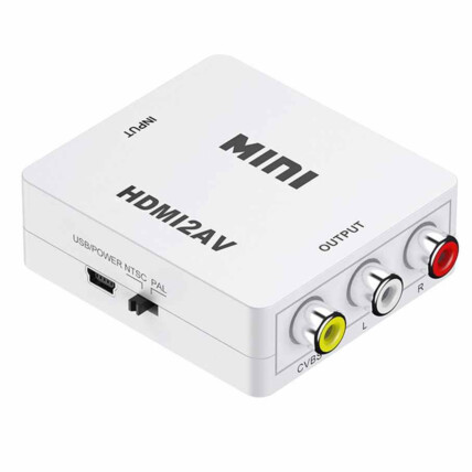 Mini Adaptador Conversor De Hdmi Para Vídeo Composto Rca 2AV 