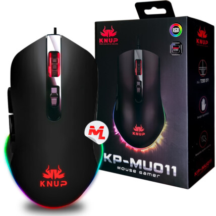 Mouse Gamer LED com 7 Botões USB 7200 DPI KNUP - KP-MU011