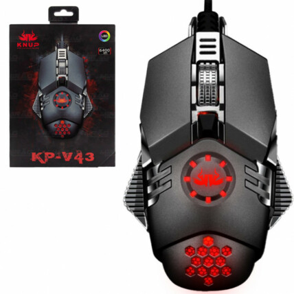 Mouse Gamer LED 6400DPI 6 Botões Knup - KP-V43
