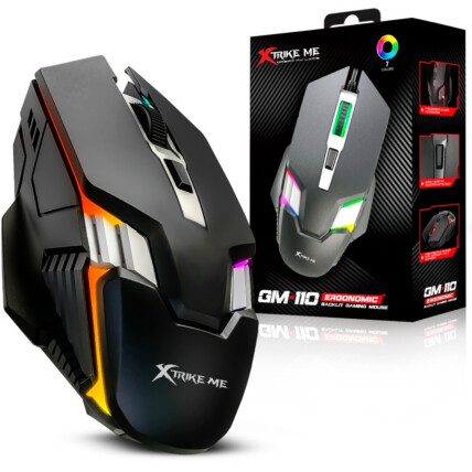 Mouse Gamer Optico Xtrike-ME GM-110 com Fio USB RGB 3600dpi