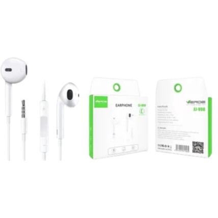 Fone de Ouvido com Fio e Microfone P2 3,5mm Verde - EJ-V08