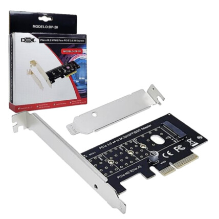 Placa PCI-e 3.0 para ssd M2 (NVME) Interna com Perfil Baixo Dex - DP-20