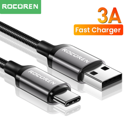 Cabo Tipo C Turbo 100W Rocoren Retro Series Fast Charge 1 Metro - RCPBAT1-RT0G