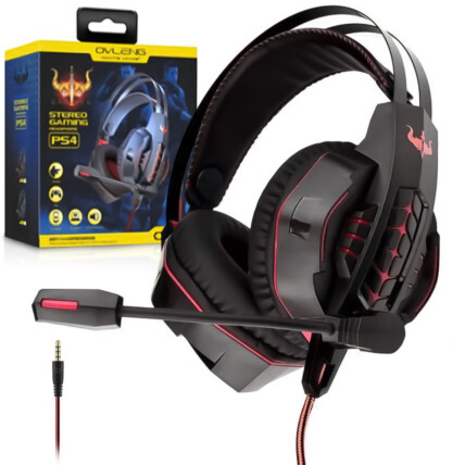 Headset Gamer p/ Ps4 e X-one com Microfone Vermelho OVLENG - OV-P20
