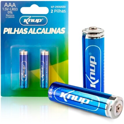 Pilha AAA Alcalina 1.5V LR03 com 2 unidades KNUP - KP-2900AAA