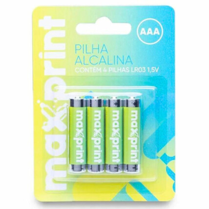 Pilha Palito AAA Alcalina MAXPRINT 1.5 V C/4 - 756362